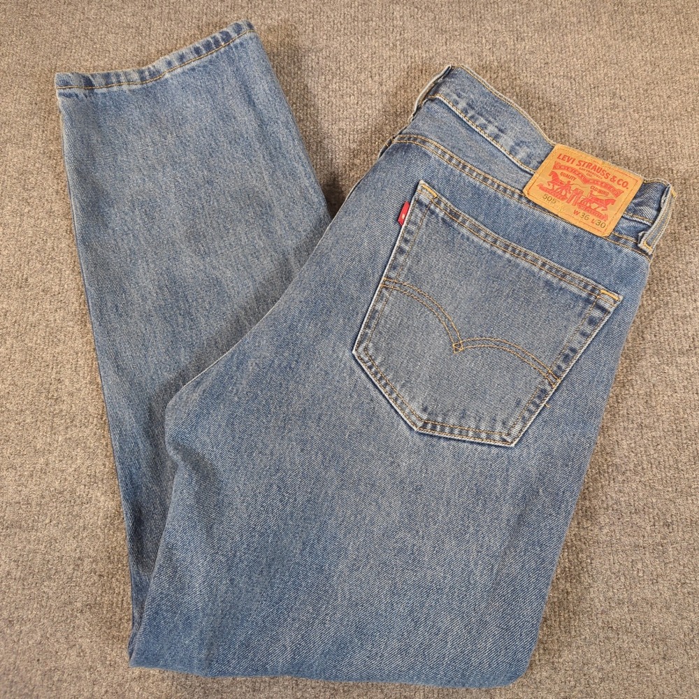 Levis 505 Regular Fit Straight Leg Jeans Mens 36x30 Medium Wash‎ Blue Denim 2552